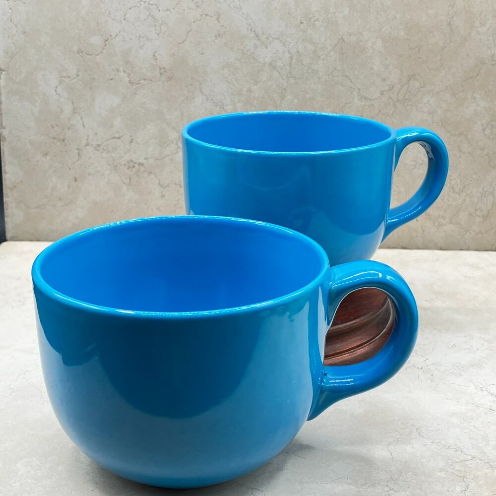 Set of 2 Santa Anita Large Soup Cups Mexico Stoneware 20 Fl Oz